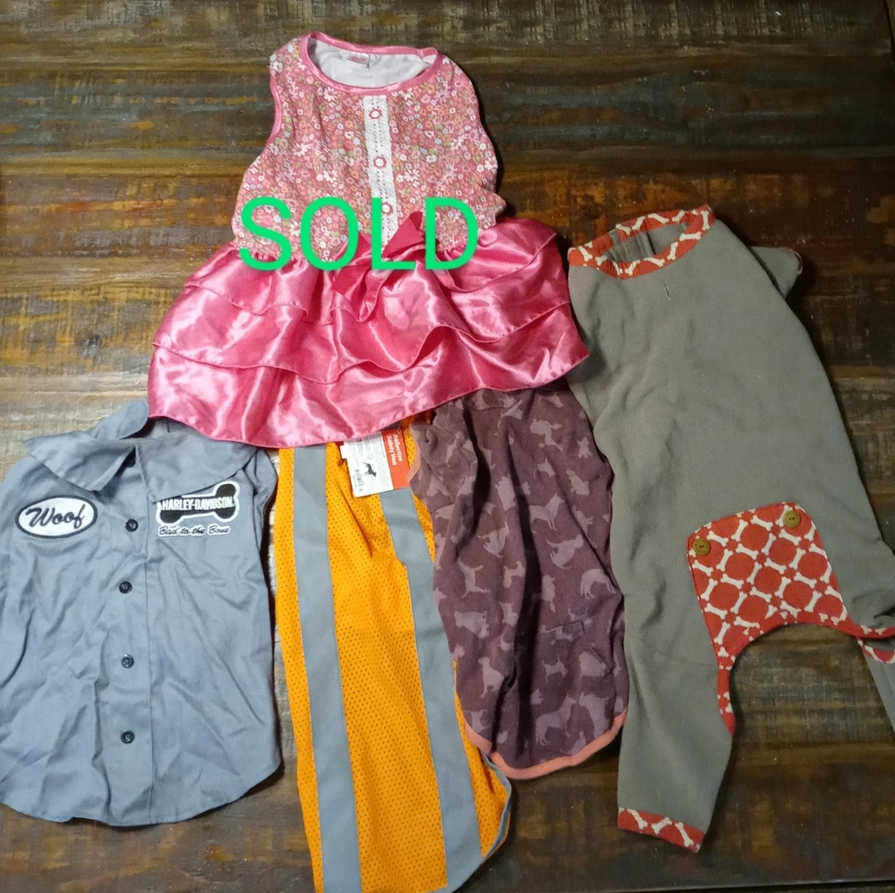 (4 Bundle) Dog clothes hoodie fleece pajamas